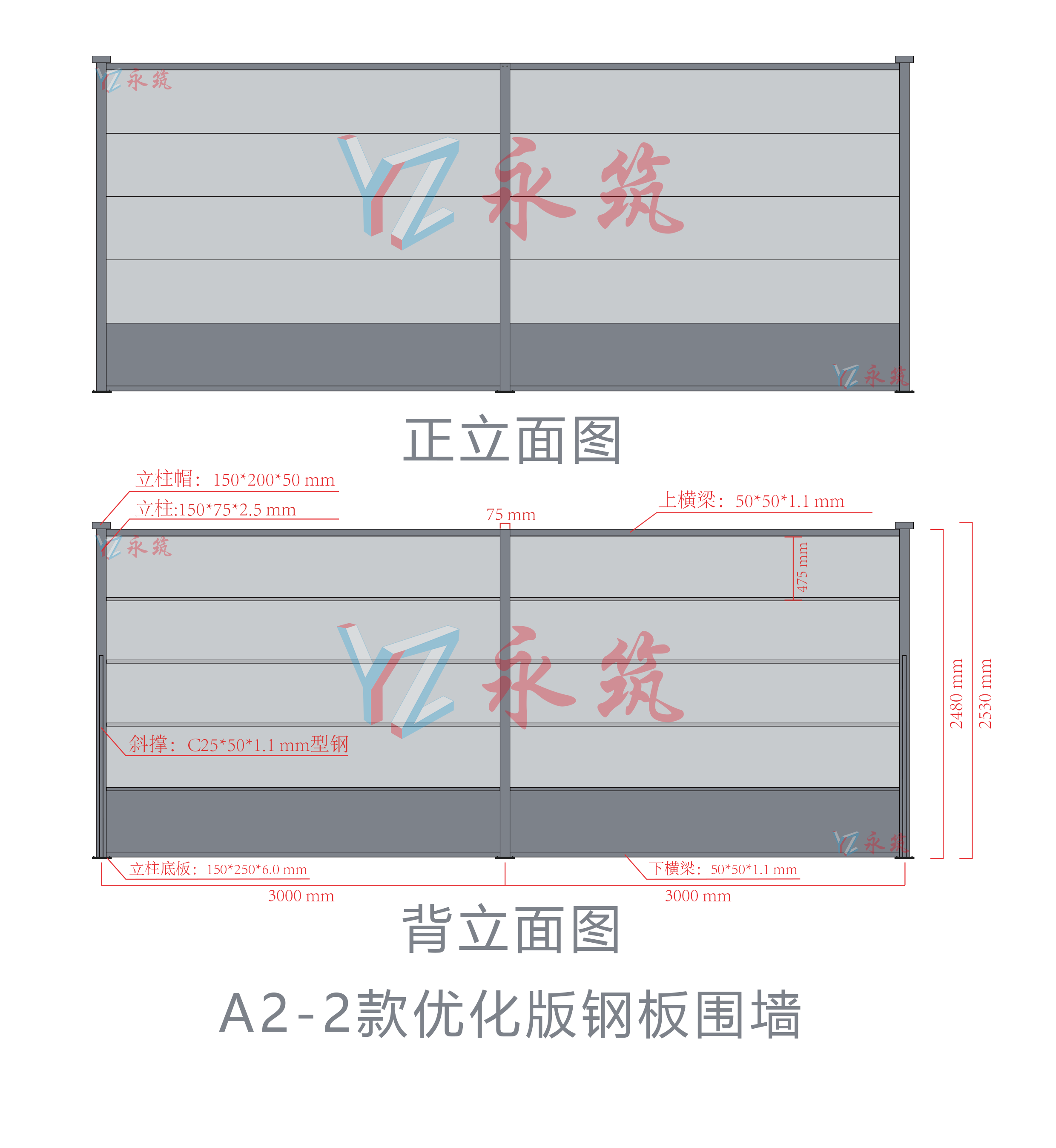 A2-2鋼板圍擋參數(shù)圖